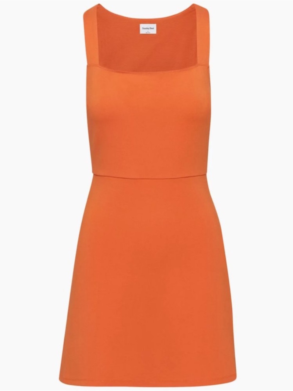 Aritzia Sunday Best Orange A-Line Square Neck Mini Dress Idol Dress Size S